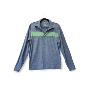 Sonoma Goods For Life Mens Quarter Zip Pullover Blue Green Space Dye Medium